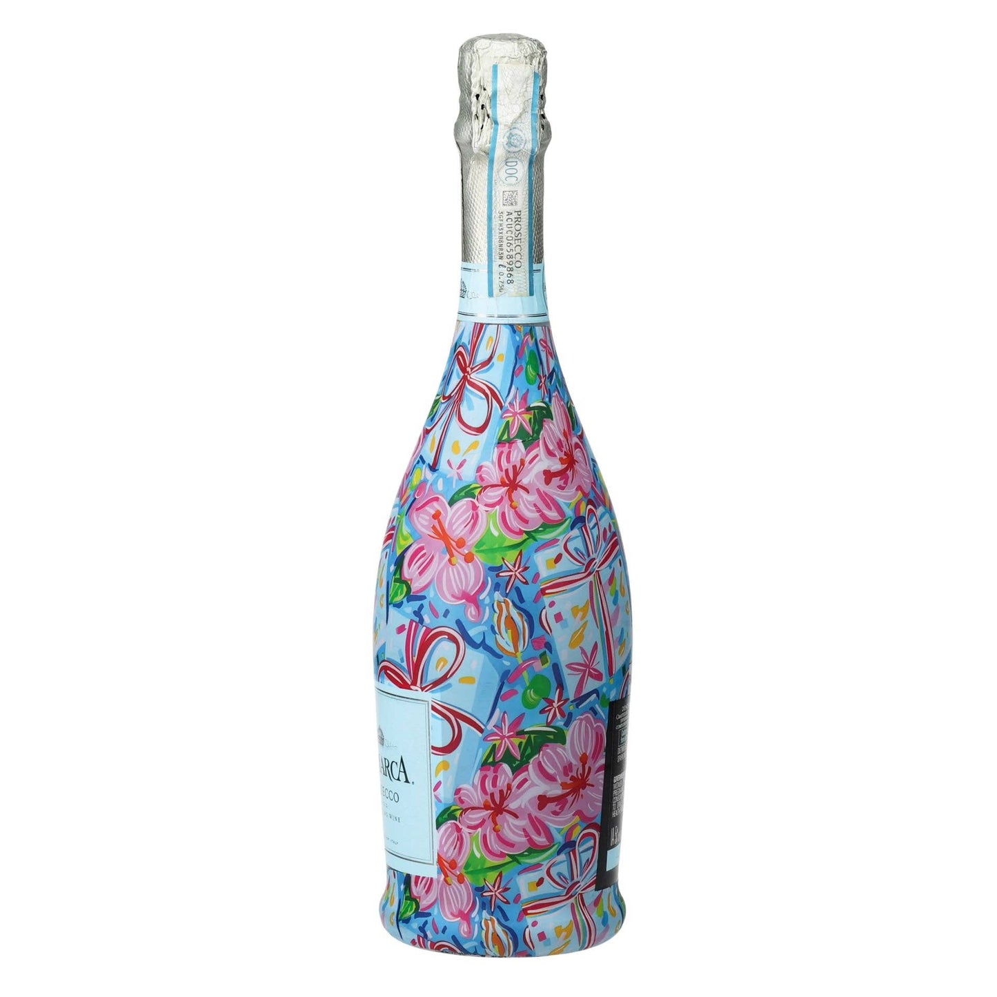 Preppy Happy Birthday Brushed Presents Prosecco Bottle Wrap