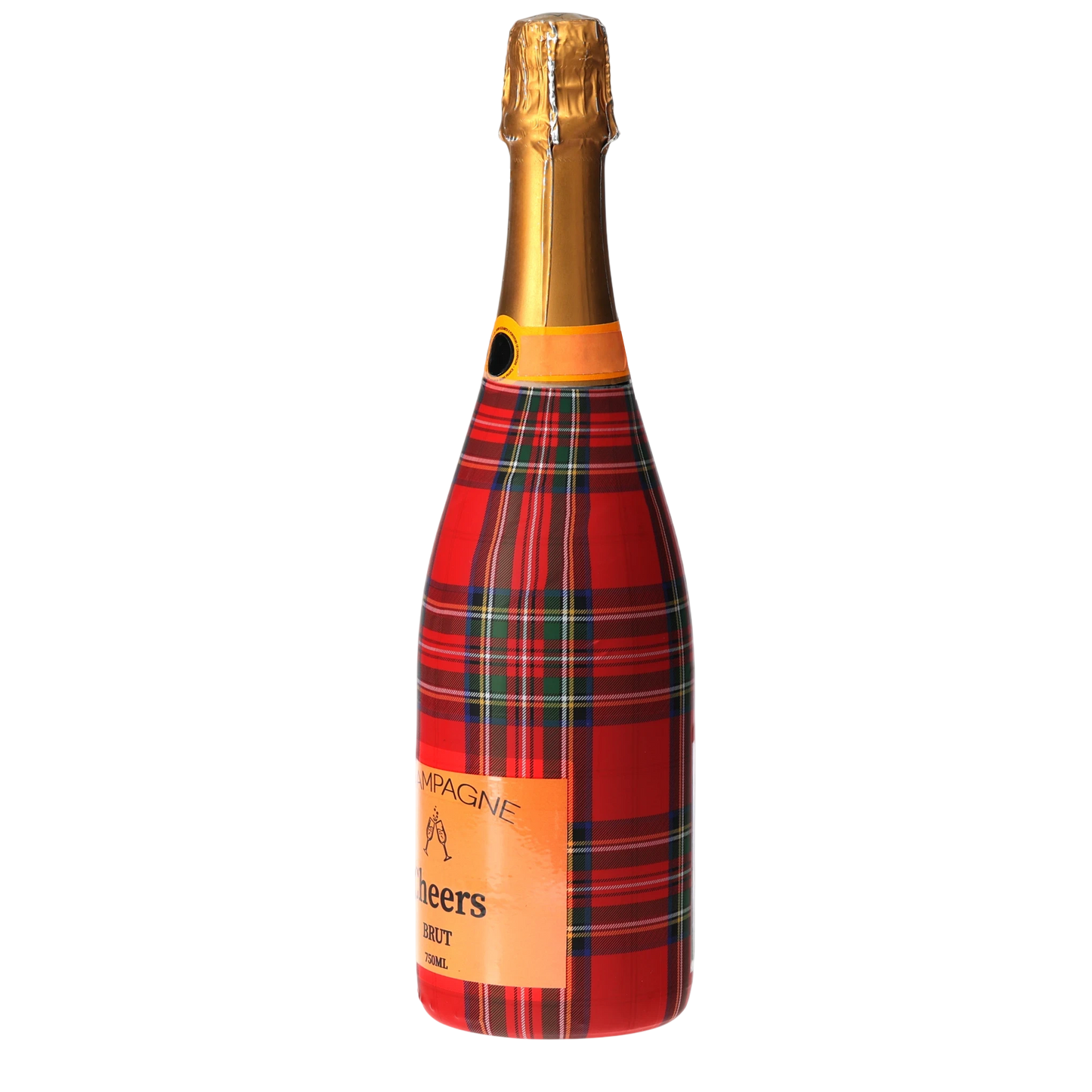 Red & Green Christmas Tartan Champagne Bottle Wrap