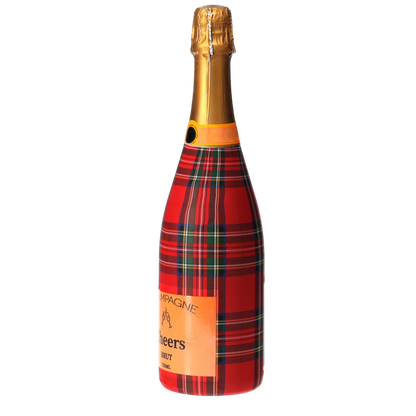 Red & Green Christmas Tartan Champagne Bottle Wrap