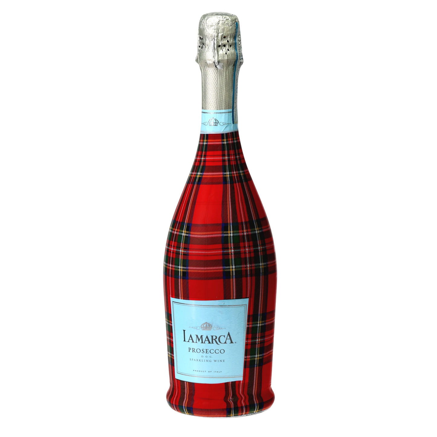 Red & Green Christmas Tartan Prosecco Bottle Wrap