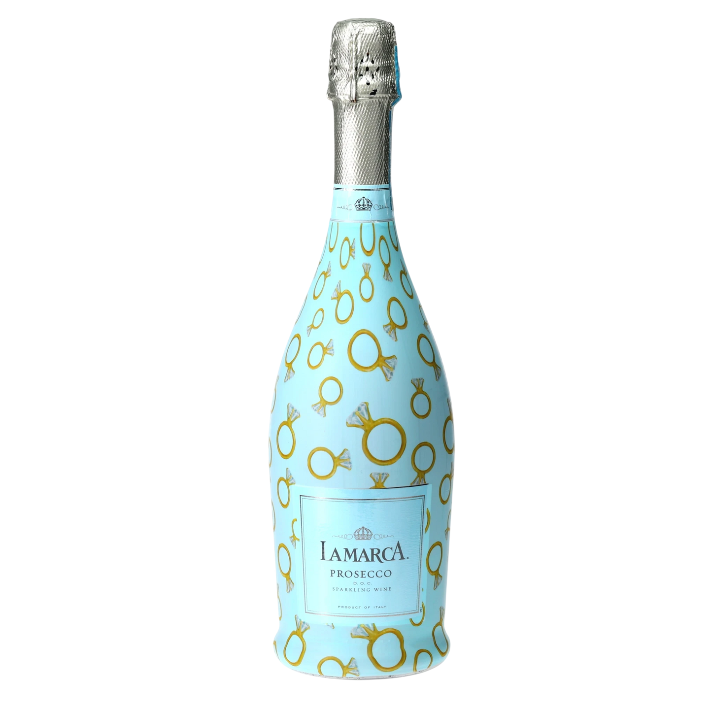 Blue Engagement Ring Prosecco Bottle Wrap