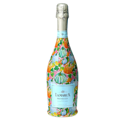 Orange & Blue Pumpkins Prosecco Bottle Wrap