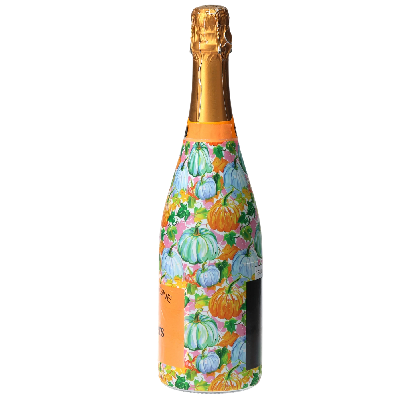 Orange & Blue Pumpkins Champagne Bottle Wrap
