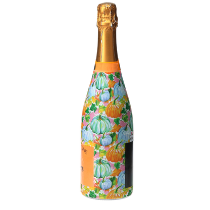 Orange & Blue Pumpkins Champagne Bottle Wrap