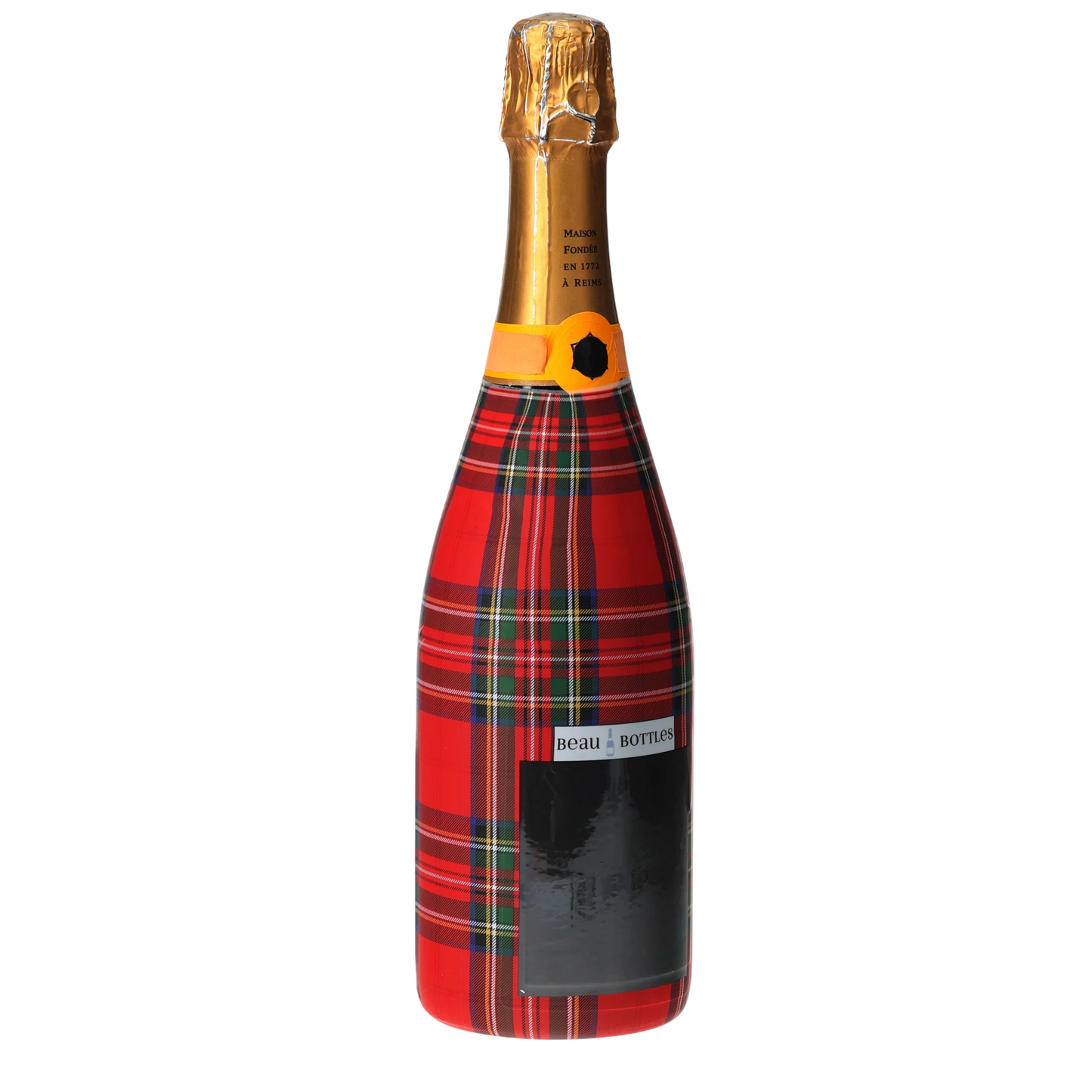 Red & Green Christmas Tartan Champagne Bottle Wrap