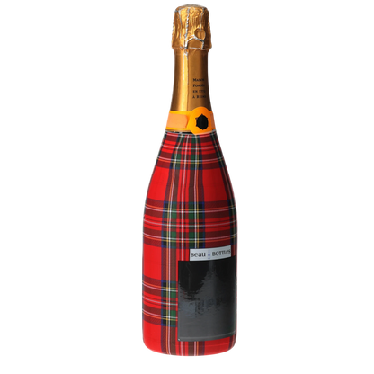 Red & Green Christmas Tartan Champagne Bottle Wrap