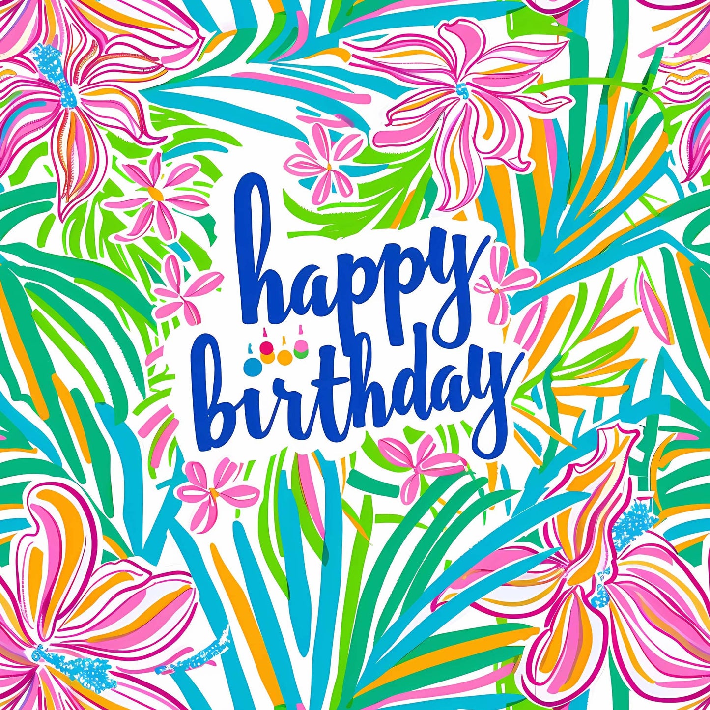 Happy Birthday Floral Prosecco Bottle Wrap
