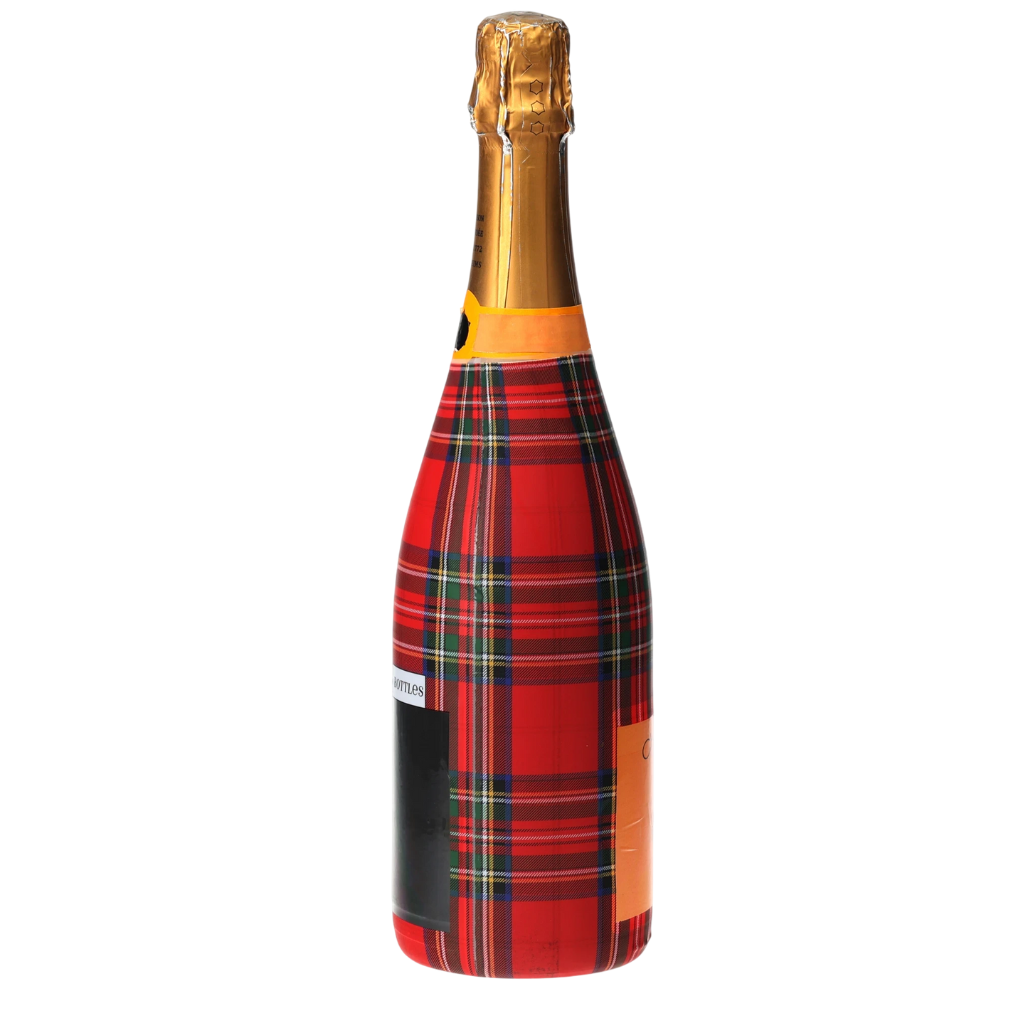 Red & Green Christmas Tartan Champagne Bottle Wrap