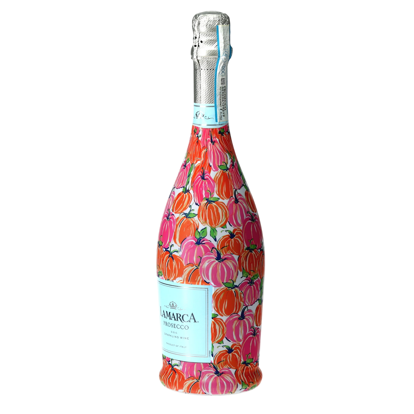 Pink & Orange Pumpkins Prosecco Bottle Wrap