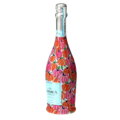 Pink & Orange Pumpkins Prosecco Bottle Wrap