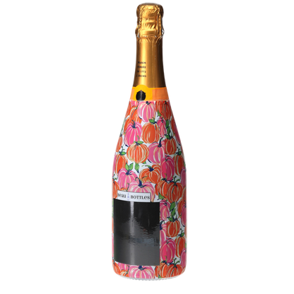 Pink & Orange Pumpkins Champagne Bottle Wrap