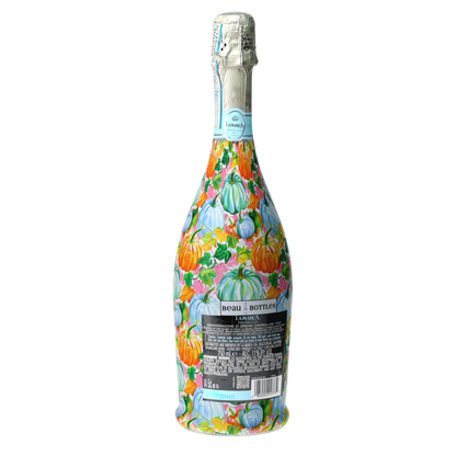 Orange & Blue Pumpkins Prosecco Bottle Wrap