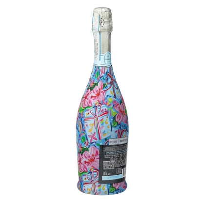 Preppy Happy Birthday Brushed Presents Prosecco Bottle Wrap