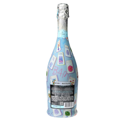Pastel Blue Mahjong Prosecco Bottle Wrap
