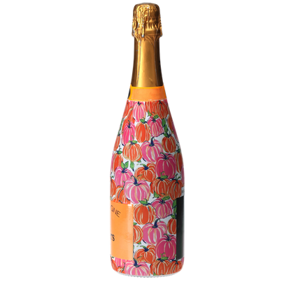 Pink & Orange Pumpkins Champagne Bottle Wrap