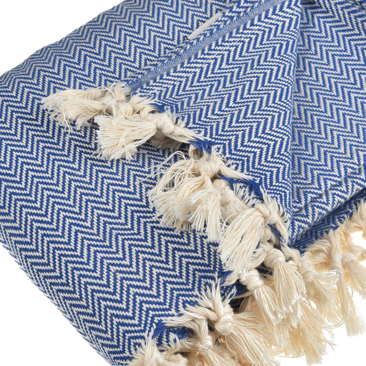 Zig Zag Turkish Cotton Throw Blanket 51"x70"