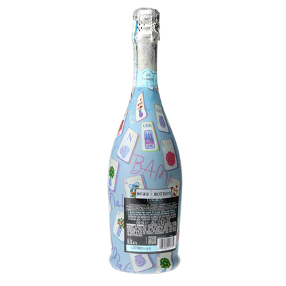 Pastel Blue Mahjong Prosecco Bottle Wrap