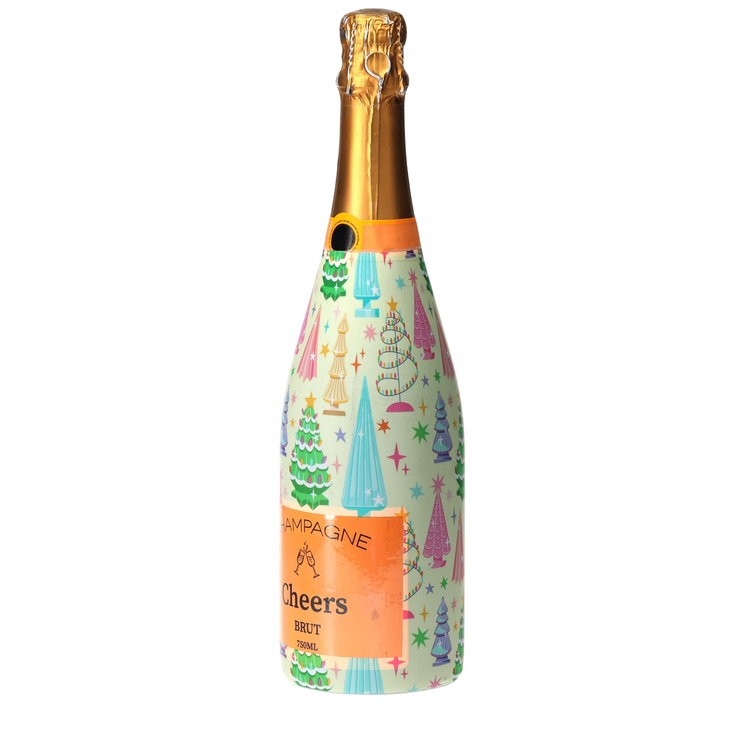 Timeless Christmas Trees Champagne Bottle Wrap