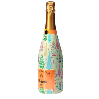 Timeless Christmas Trees Champagne Bottle Wrap