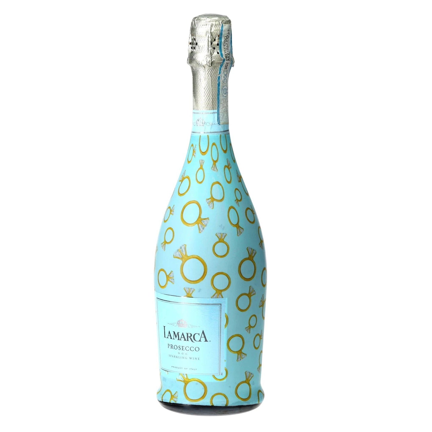 Blue Engagement Ring Prosecco Bottle Wrap