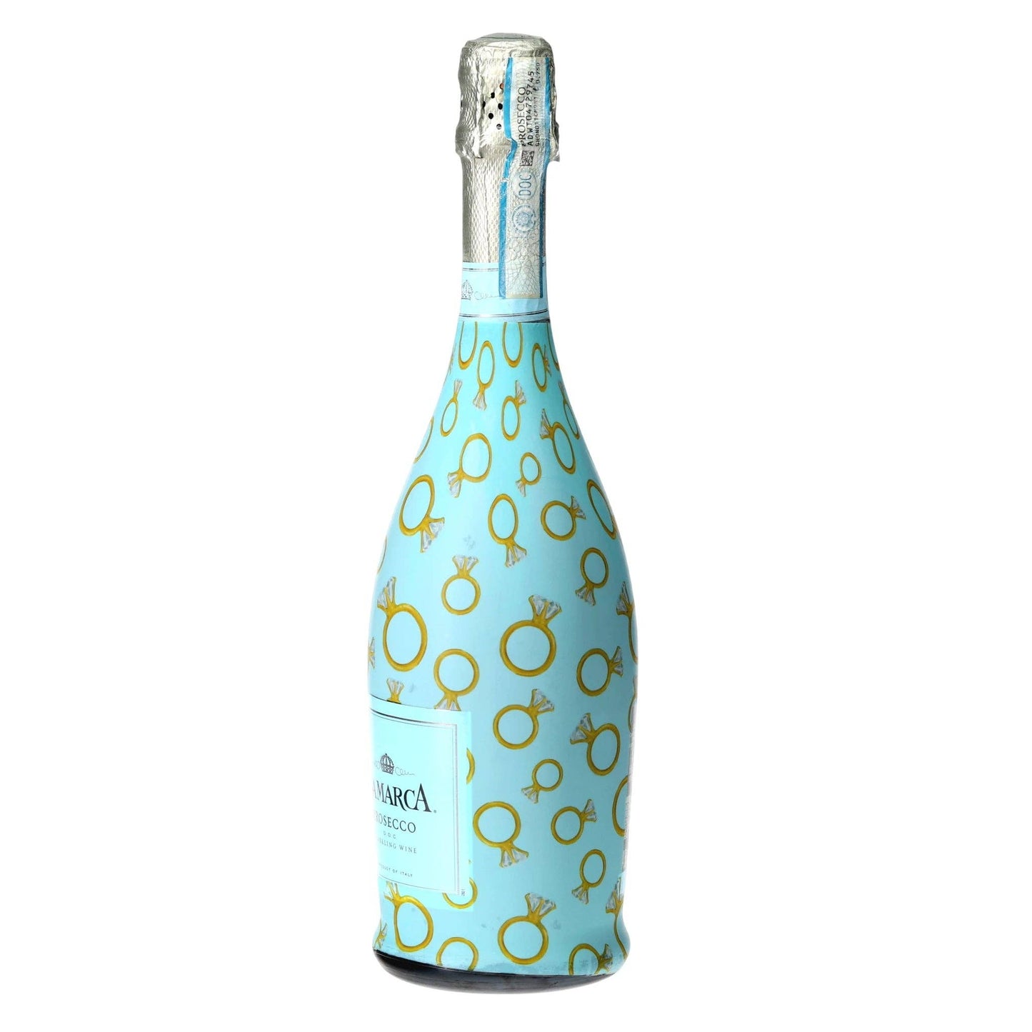 Blue Engagement Ring Prosecco Bottle Wrap