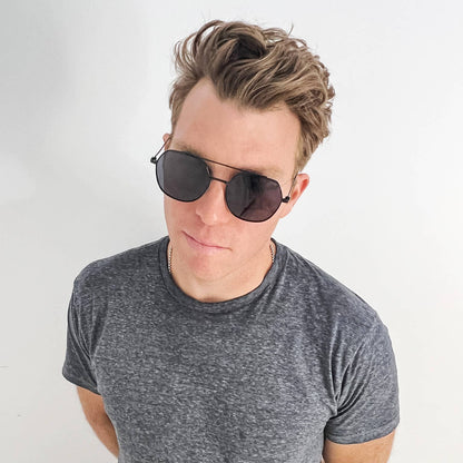 PALM MIDNIGHT Polarized Premium Metal Geometric Sunglasses
