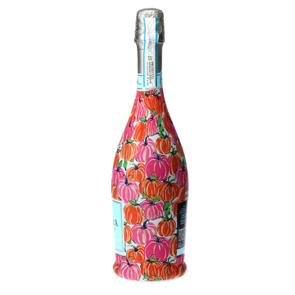 Pink & Orange Pumpkins Prosecco Bottle Wrap