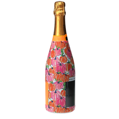 Pink & Orange Pumpkins Champagne Bottle Wrap