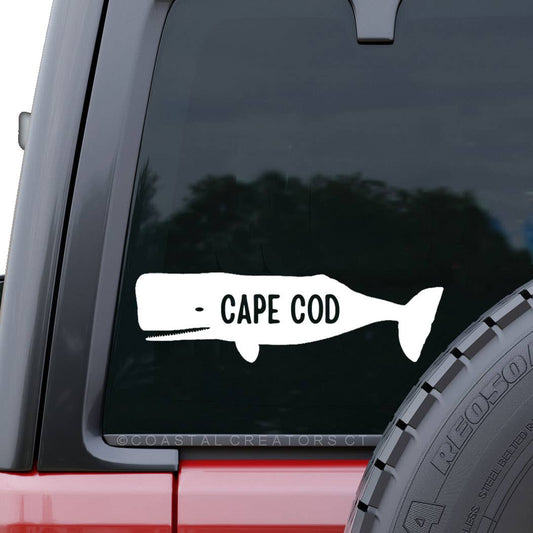 Cape Cod Massachusetts Whale Car Window Decal (Packaged)
