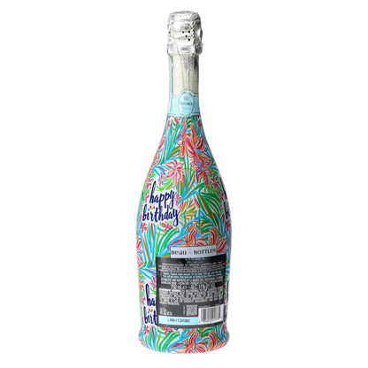Happy Birthday Floral Prosecco Bottle Wrap
