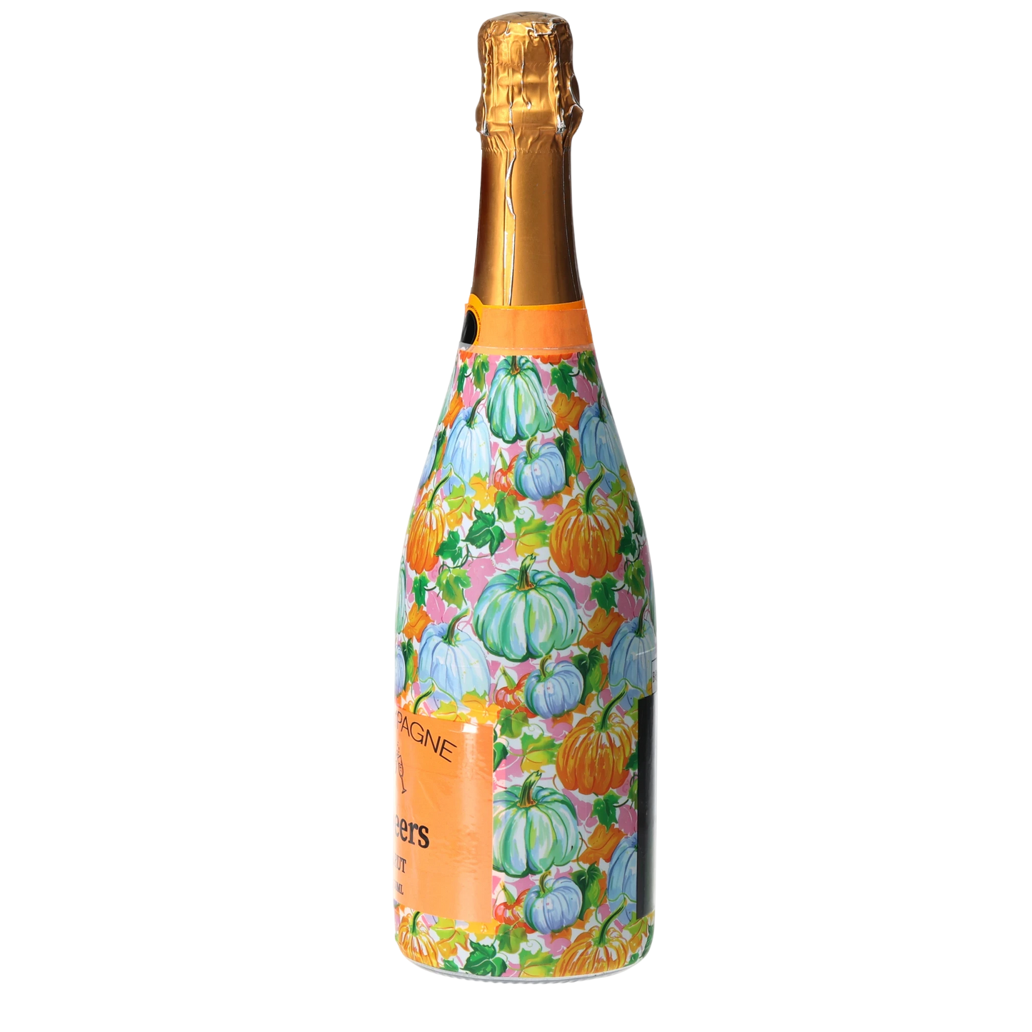 Orange & Blue Pumpkins Champagne Bottle Wrap
