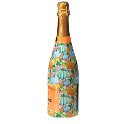 Orange & Blue Pumpkins Champagne Bottle Wrap