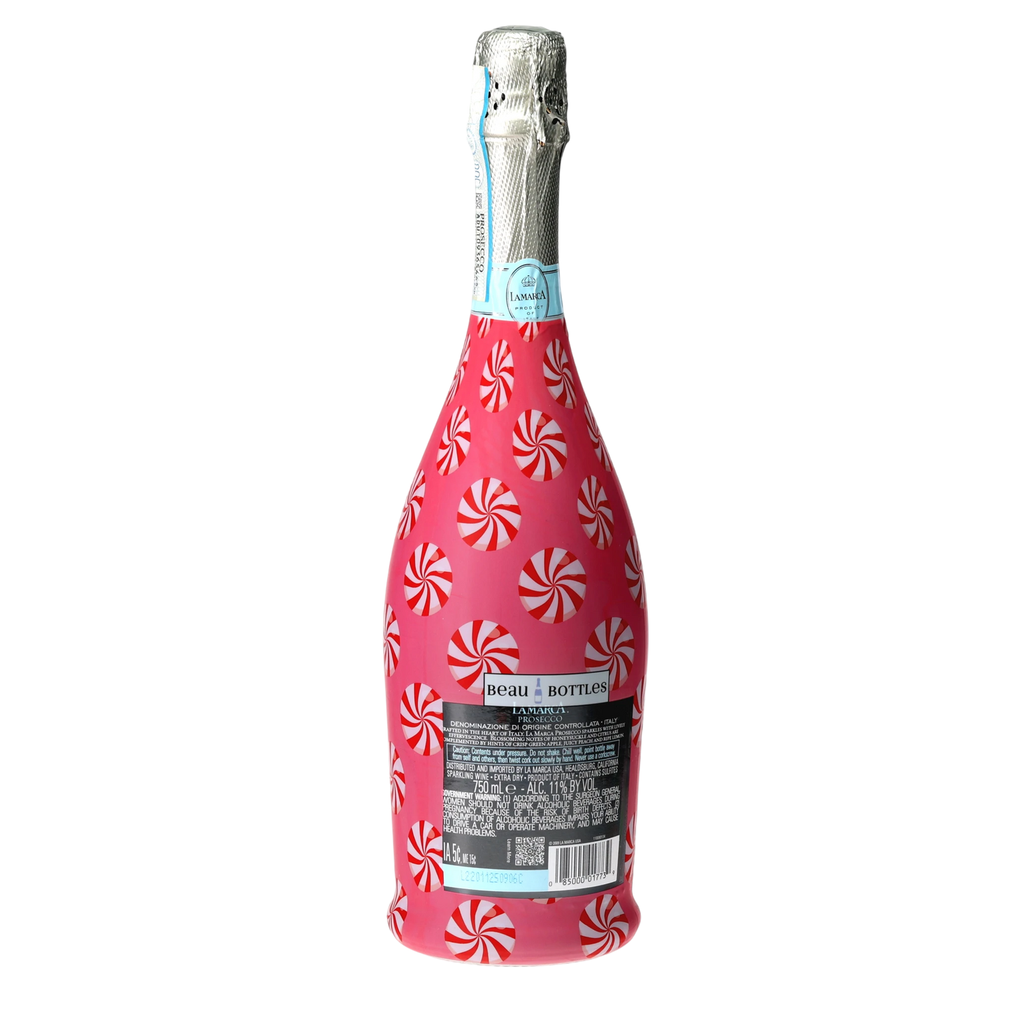 Peppermint Parade Prosecco Bottle Wrap