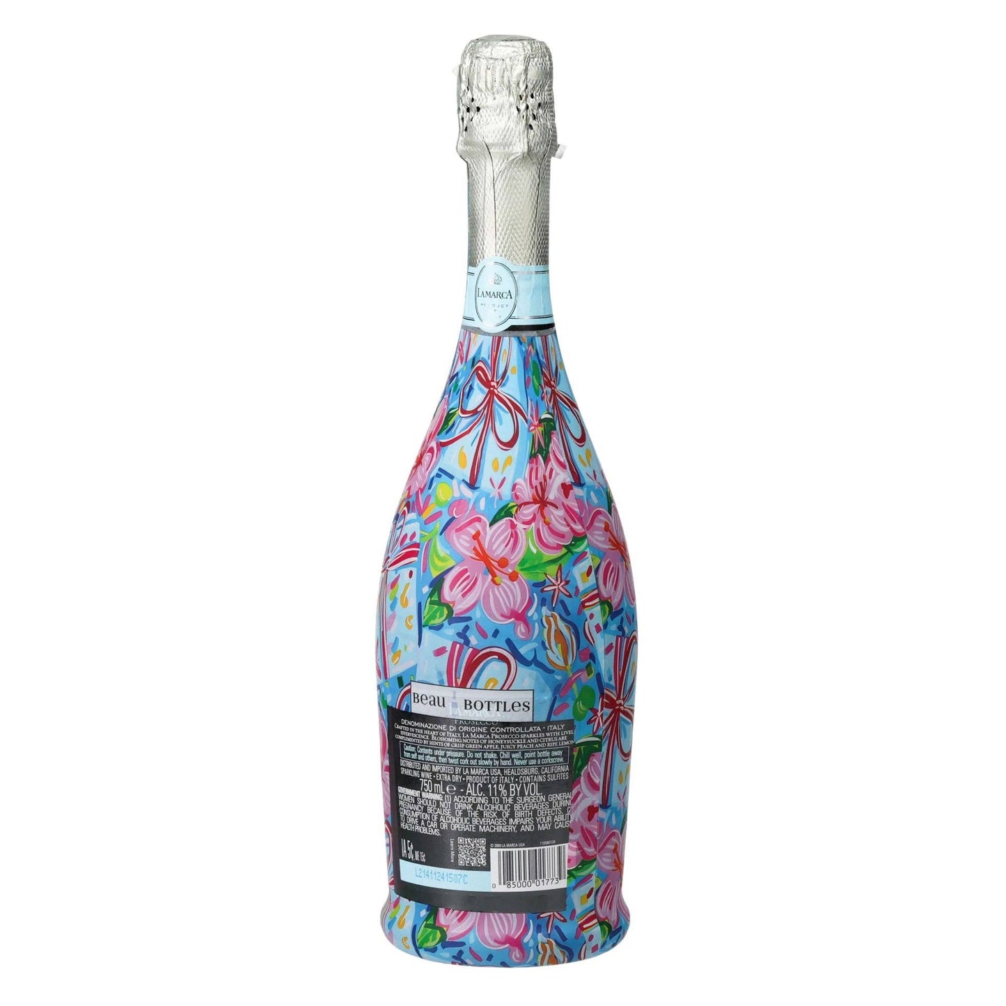Preppy Happy Birthday Brushed Presents Prosecco Bottle Wrap