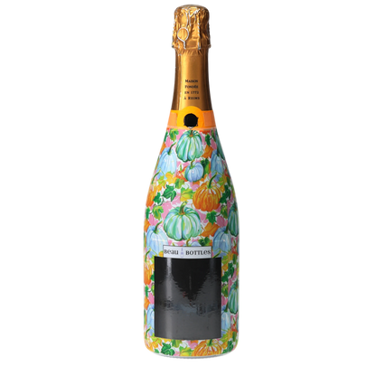 Orange & Blue Pumpkins Champagne Bottle Wrap