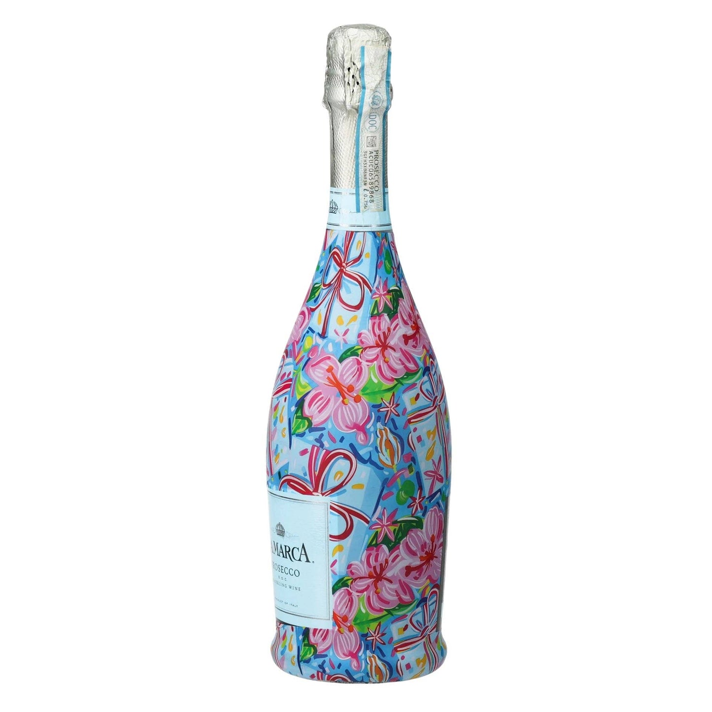 Preppy Happy Birthday Brushed Presents Prosecco Bottle Wrap