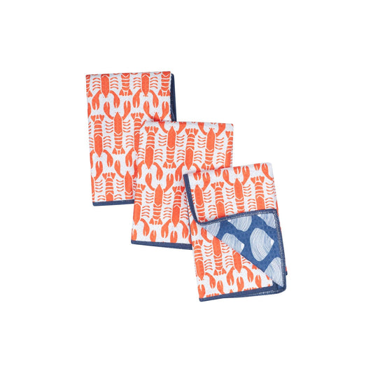 Mighty Mini Towel (Set of 3) Reversible - KN Lobster