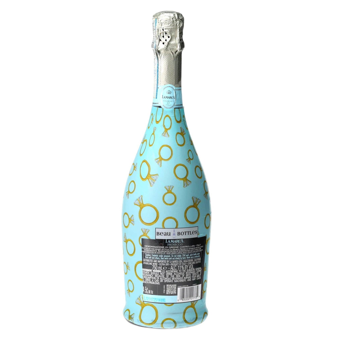 Blue Engagement Ring Prosecco Bottle Wrap