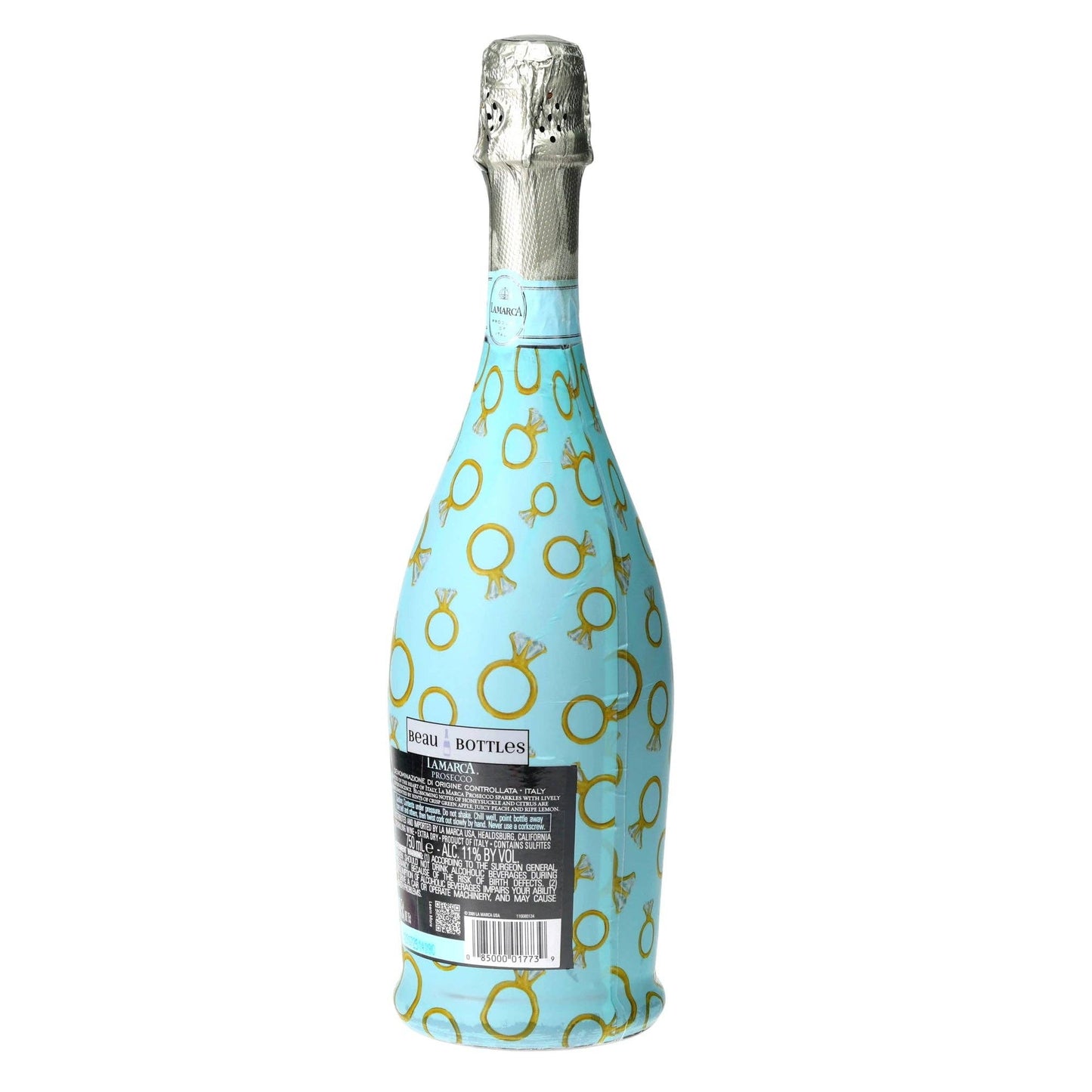 Blue Engagement Ring Prosecco Bottle Wrap