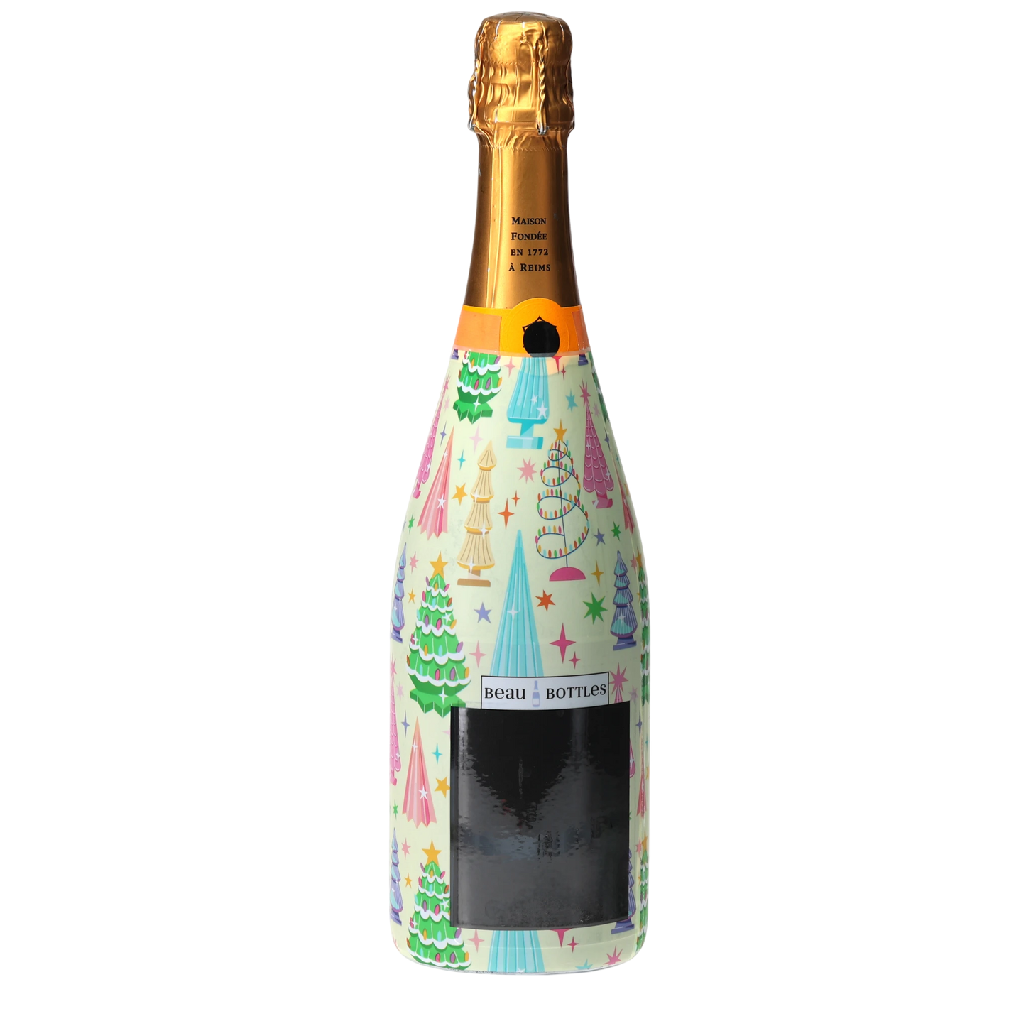 Timeless Christmas Trees Champagne Bottle Wrap