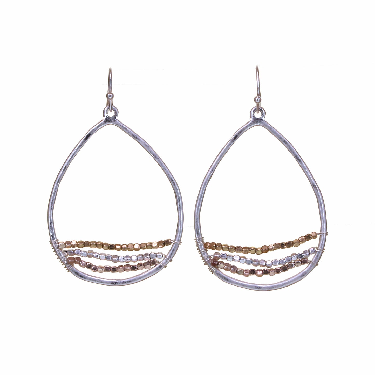 Two Tone Tear Drop Earring