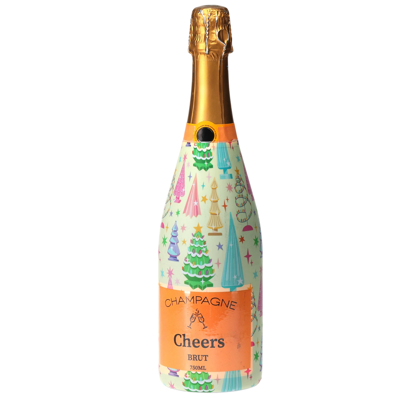 Timeless Christmas Trees Champagne Bottle Wrap