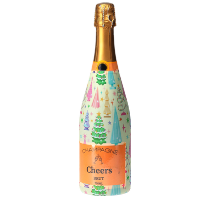 Timeless Christmas Trees Champagne Bottle Wrap