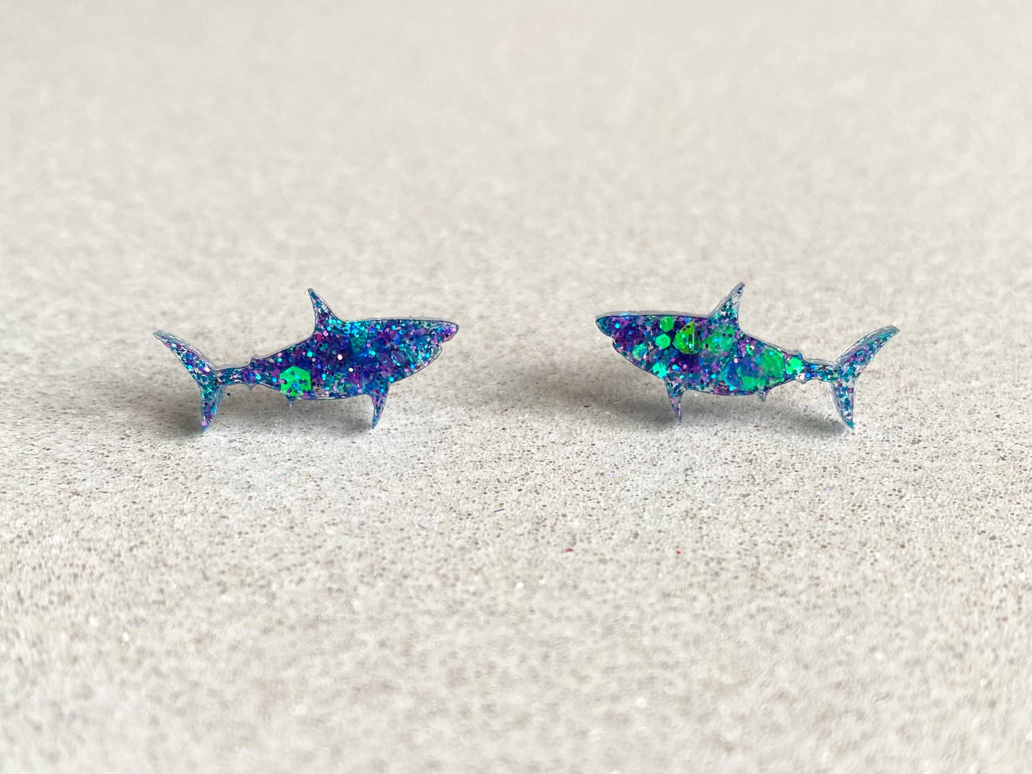 Cute Beachy Shark Stud Earrings - Multiple Color Options