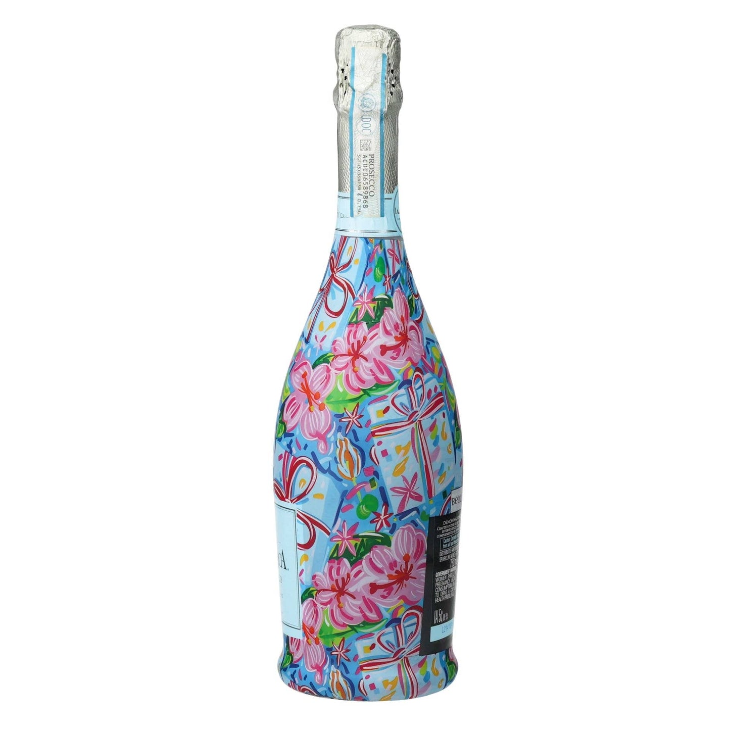 Preppy Happy Birthday Brushed Presents Prosecco Bottle Wrap