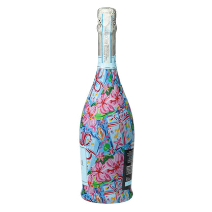 Preppy Happy Birthday Brushed Presents Prosecco Bottle Wrap