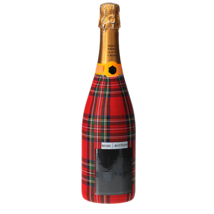 Red & Green Christmas Tartan Champagne Bottle Wrap