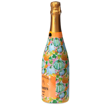 Orange & Blue Pumpkins Champagne Bottle Wrap