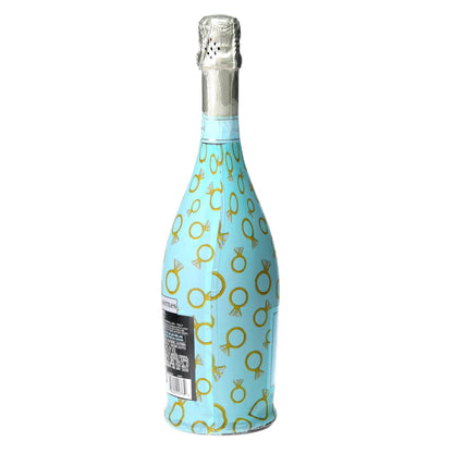 Blue Engagement Ring Prosecco Bottle Wrap