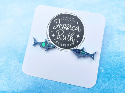 Cute Beachy Shark Stud Earrings - Multiple Color Options